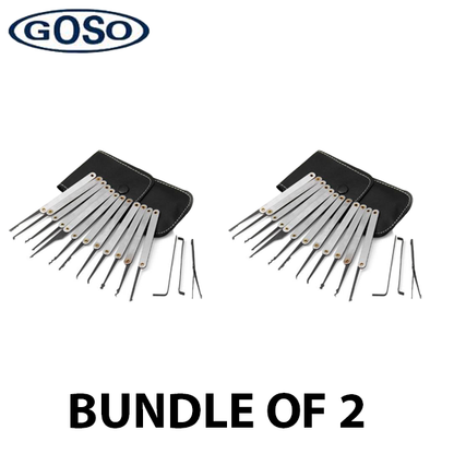 GOSO - 12 Pieces Lock Pick Set with Leather Case (BUNDLE OF 2) - UHS Hardware