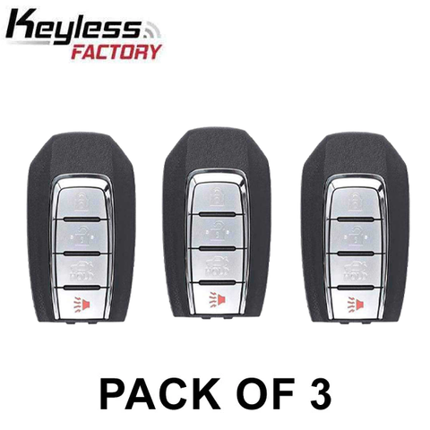 3 x 2020-2022 Infiniti Q50 Q60 / 4-Button Smart Key / PN: 285E3-6HE1A / KR5TXN7 (RSK-INF-2004) (Pack of 3) - UHS Hardware
