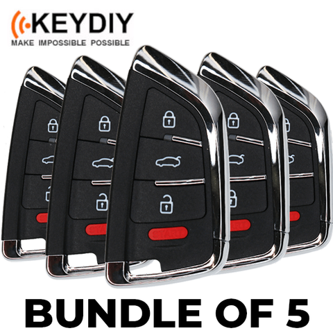 5x KEYDIY Knife Style 4-Button Universal Smart Key w/ Proximity Function (KD-ZB02-4)(BUNDLE OF 5) - UHS Hardware