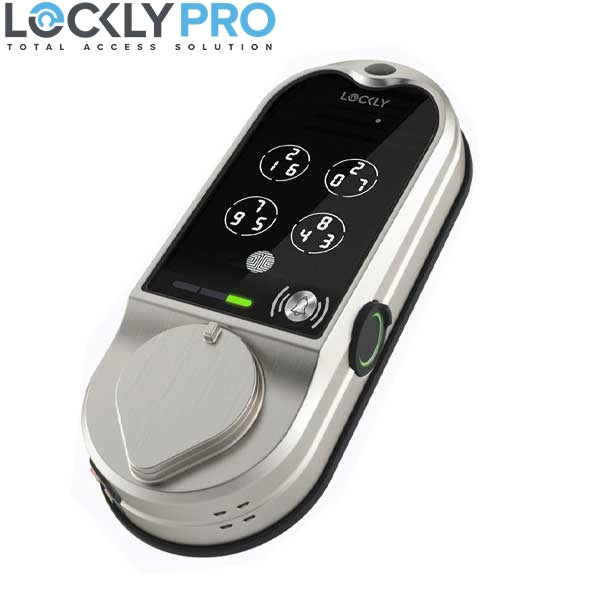 Lockly - PGD798SN - Vision Doorbell Video Camera Smart Lock Deadbolt - Fingerprint Reader - Bluetooth - WiFi Hub - Satin Nickel - UHS Hardware