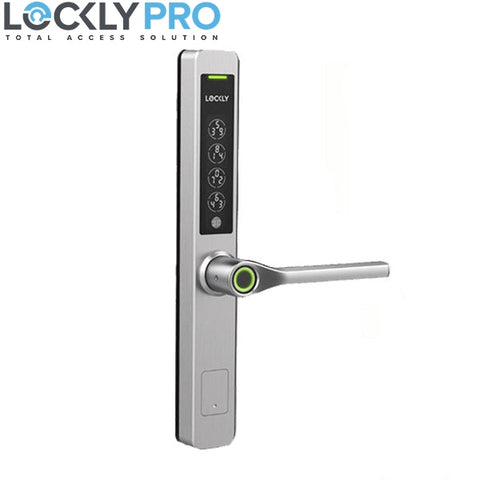 Lockly Pro GUARD - PGD228WSWSS - Swing Edition - Narrow Stile - Athena Biometric Electronic Double Hook Mortise Lever Set - Optional Backset - RFID - Fingerprint Reader - Wifi - Bluetooth - Stainless Steel - (PREORDER) - UHS Hardware