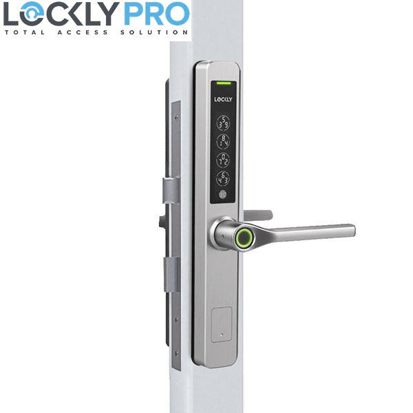 Lockly Pro GUARD - PGD228WSWSS - Swing Edition - Narrow Stile - Athena Biometric Electronic Double Hook Mortise Lever Set - Optional Backset - RFID - Fingerprint Reader - Wifi - Bluetooth - Stainless Steel - (PREORDER) - UHS Hardware