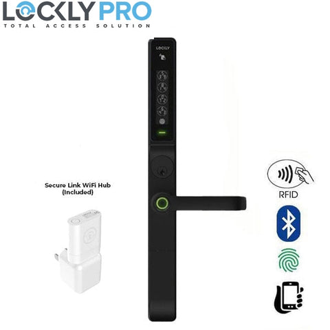 Lockly Pro Guard - Pgd238Lmmb Defender Biometric Electronic Mortise Edition Lever Set Rfid