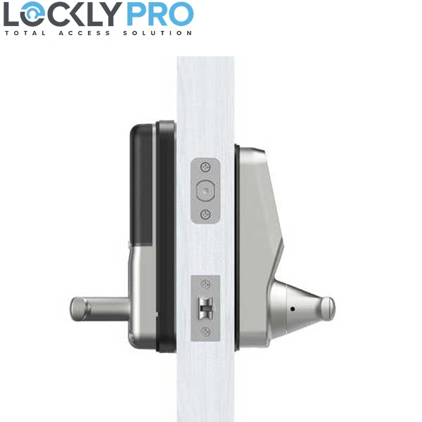 Lockly - PGD678WSN - DUO Dual Locking Interconnected Smart Lock  - Fingerprint Reader - Phone App - Touchscreen -  Key Override - Satin Nickel - UHS Hardware
