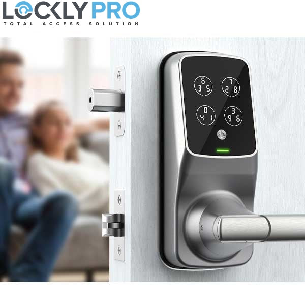 Lockly - PGD678WSN - DUO Dual Locking Interconnected Smart Lock  - Fingerprint Reader - Phone App - Touchscreen -  Key Override - Satin Nickel - UHS Hardware