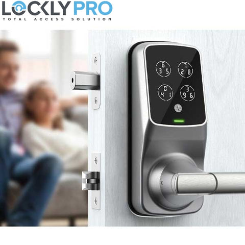 Lockly - PGD678WSN - DUO Dual Locking Interconnected Smart Lock  - Fingerprint Reader - Phone App - Touchscreen -  Key Override - Satin Nickel - UHS Hardware