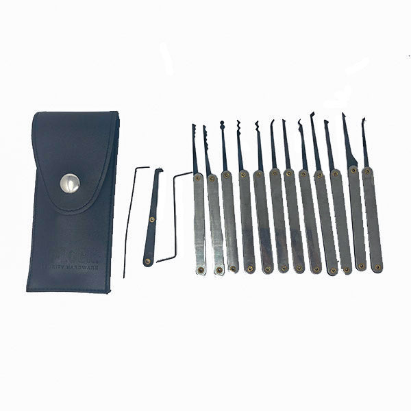 HQ Lock - Lock Pick Set with Leather Case - 15 Pieces - UHS Hardware