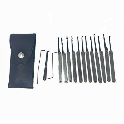 HQ Lock - Lock Pick Set with Leather Case - 15 Pieces - UHS Hardware