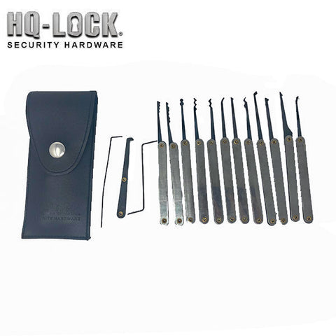 HQ Lock - Lock Pick Set with Leather Case - 15 Pieces - UHS Hardware