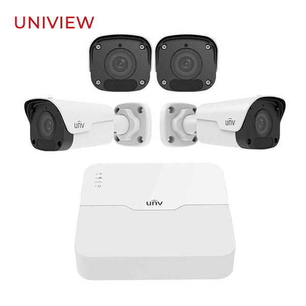 Uniview / UNV / Bundle: Network Video Recorder and 4 IP Cameras / 4 PoE / 4 Channel / 2 MP / Bullet / UNV-04KIT2122 - UHS Hardware