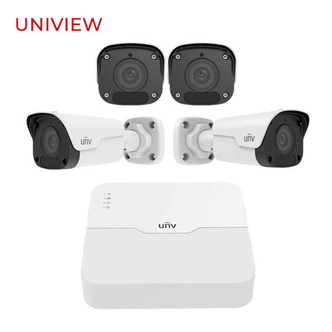 Uniview / UNV / Bundle: Network Video Recorder and 4 IP Cameras / 4 PoE / 4 Channel / 4 MP / Bullet / UNV-04KIT2124 - UHS Hardware
