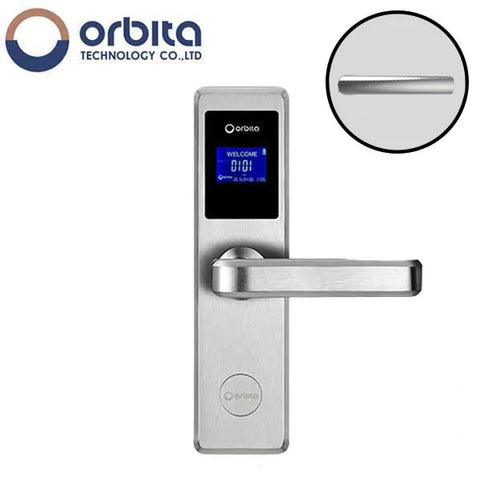Orbita - E4031A - Mortise Hotel Lock - RFID - LCD Screen - Optional Lever Style - 6 VDC - Optional Finish - Grade 2 - Hotel Door Locks - UHS Hardware