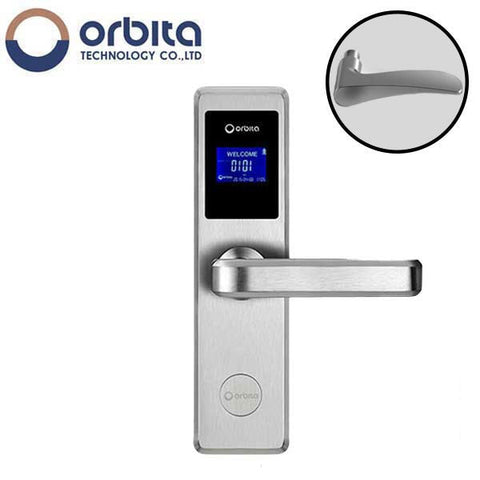 Orbita - E4031A - Mortise Hotel Lock - RFID - LCD Screen - Optional Lever Style - 6 VDC - Optional Finish - Grade 2 - Hotel Door Locks - UHS Hardware