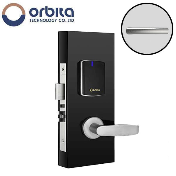 Orbita - S3072 - Mortise Hotel Lock - SPLIT Design - RFID - Hidden Cylinder - Optional Lever Style - 6 VDC - Optional Finish - Grade 2 - UHS Hardware