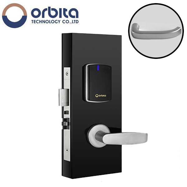 Orbita - S3072 - Mortise Hotel Lock - SPLIT Design - RFID - Hidden Cylinder - Optional Lever Style - 6 VDC - Optional Finish - Grade 2 - UHS Hardware