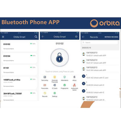 Orbita - 3074 - Mortise Hotel Lock -  SPLIT Design - Bluetooth & RFID - 6 VDC - Silver - Grade 2 - UHS Hardware