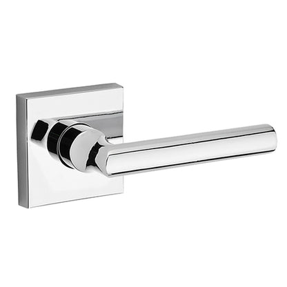 Baldwin Reserve - TUB.CSR - Tubular Lever Set - Contemporary Square Rose - Optional Function - 260 - Polished Chrome - Grade 2 - UHS Hardware