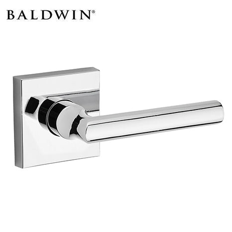 Baldwin Reserve - TUB.CSR - Tubular Lever Set - Contemporary Square Rose - Optional Function - 260 - Polished Chrome - Grade 2 - UHS Hardware