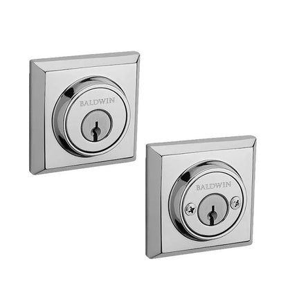 Baldwin Estate - Traditional Square Reserve Deadbolt - Optional Function - 260 - Polished Chrome - Grade 1 - UHS Hardware