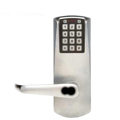 PowerPlex - P2066B - Electronic Self Powered Pushbutton Mortise Lever Lock - SFIC - 2¾" Backset - Satin Chrome - Grade 1 - UHS Hardware