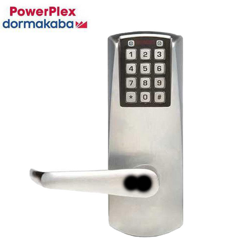 PowerPlex - P2031B - Electronic Self Powered Pushbutton Lever Lock - SFIC - 2¾" Backset - Satin Chrome - Grade 1 - UHS Hardware