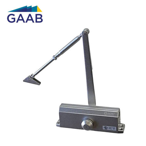 GAAB - R402-00 - Door Closers - Fire Rated - Adjustable Arm - Sizes 1-6 - Satin Stainless - Grade 1 - UHS Hardware