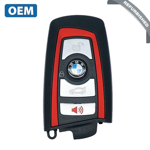 2013-2018 BMW 7 / 5 / 3 Series / 4-Button Smart Key / YGOHUF5767 / FEM / 433 Mhz - Red Trim (OEM Refurb) - UHS Hardware