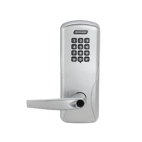 Schlage - CO-100 - Standalone Keypad Cylindrical Lock - Storeroom - Rhodes Lever - Less Conventional Cylinder - Left Hand Reverse - Satin Chrome - Grade 1