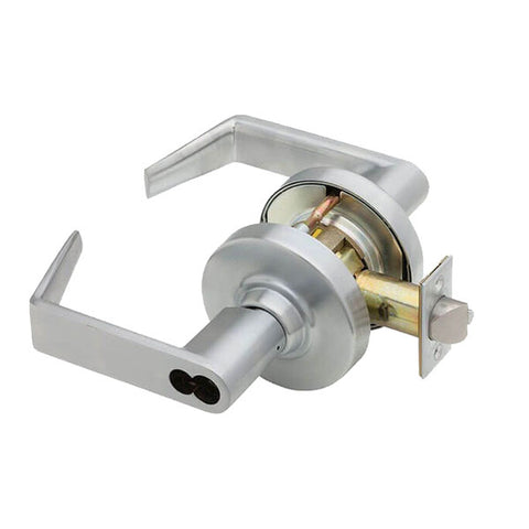 Schlage - ALX53J - Cylindrical Lever Set - Entrance - Less FSIC - Satin Chrome - Rhodes Lever - Vandlgard Feature - Fire Rated - Grade 2 - UHS Hardware