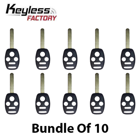 2005-2013 Honda / 4-Button Remote Head Key SHELL / HO01 / OUCG8D-380H-A, MLBHLIK-1T, KR55WK49308, N5F-S0084A (AFTERMARKET) (BUNDLE OF 10) - UHS Hardware
