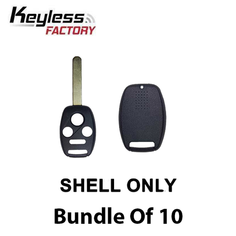 2005-2013 Honda / 4-Button Remote Head Key SHELL / HO01 / OUCG8D-380H-A, MLBHLIK-1T, KR55WK49308, N5F-S0084A (AFTERMARKET) (BUNDLE OF 10) - UHS Hardware