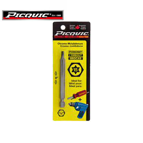 PICQUIC - 3" Length Powerbits - Optional Bit Sizes - Torx - UHS Hardware