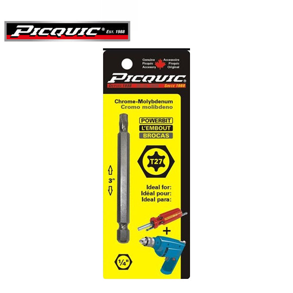 PICQUIC - 3" Length Powerbits - Optional Bit Sizes - Torx - UHS Hardware