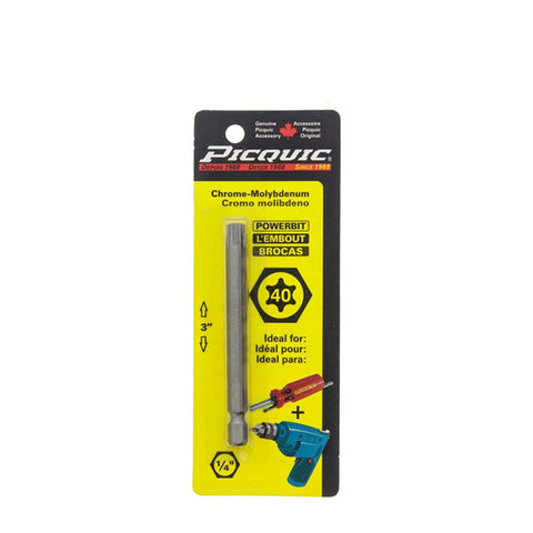 PICQUIC - 3" Length Powerbits - Optional Bit Sizes - Torx - UHS Hardware