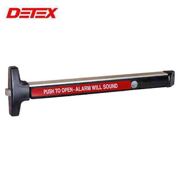 Detex - V40 - Rim Exit Device - Electric Alarm with Battery (EB) - Cylinder Dogging - Surface Strike - Satin Aluminum - 48" - UHS Hardware