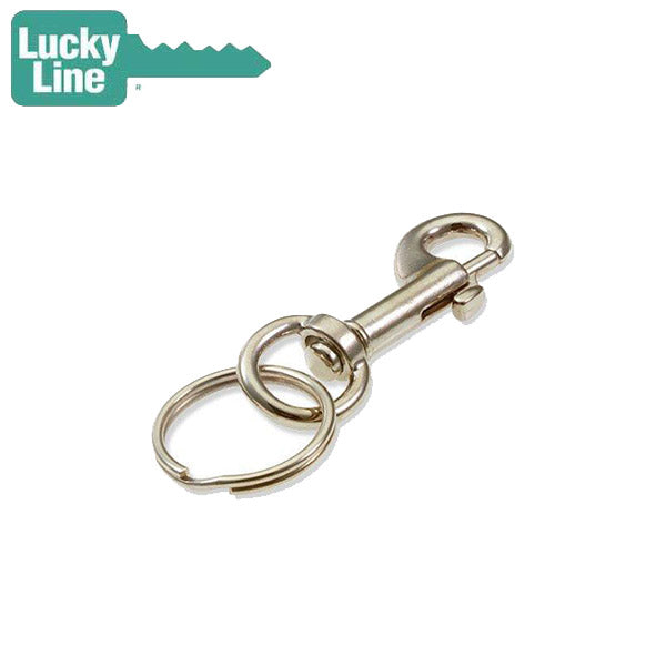 LuckyLine - 45101 - Bolt Snap with Split Key Ring - Nickel-Plated Zinc - 1 Retail Pack - UHS Hardware
